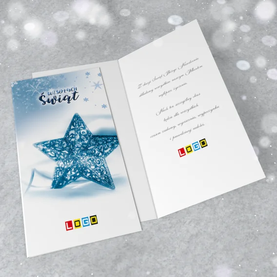 Karnet „Ażurowy ornament na wstędze” z przodu i od środka, wzór BN3-241