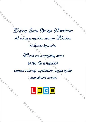 Rewers bez grafiki frontu, gotowy na wydruk życzeń i znaku firmy