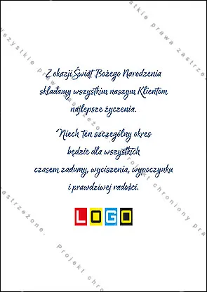 Rewers bez grafiki frontu, gotowy na wydruk życzeń i znaku firmy