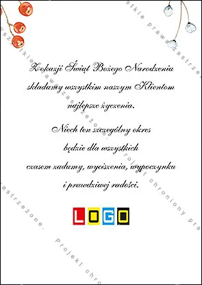 Odwrotna strona kartki pozostawiona czysta, na własne życzenia i logo firmy