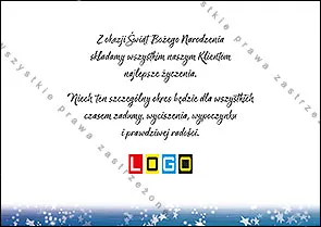 Trójkątna choinka wypełniona mozaiką lodowych kryształków i śnieżynek, nad nią gwiazda, tło niebieskie z gwiazdkami