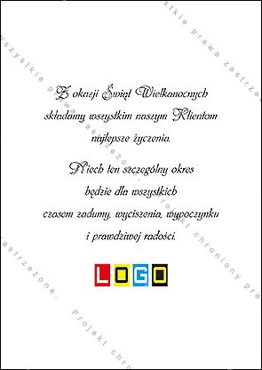 Rewers jasny, z przykładowymi życzeniami i logo, łatwy do odczytania