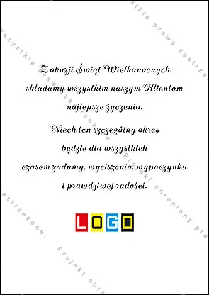 Jaja zdobione woskiem na białej szydełkowej serwetce, w błękicie, czerni i pomarańczu, w rogu biały napis