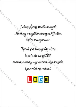Zielone jaja z żółtymi paskami i ciemnymi kwiatami wśród słomy, nad nimi pasek z jasnym napisem